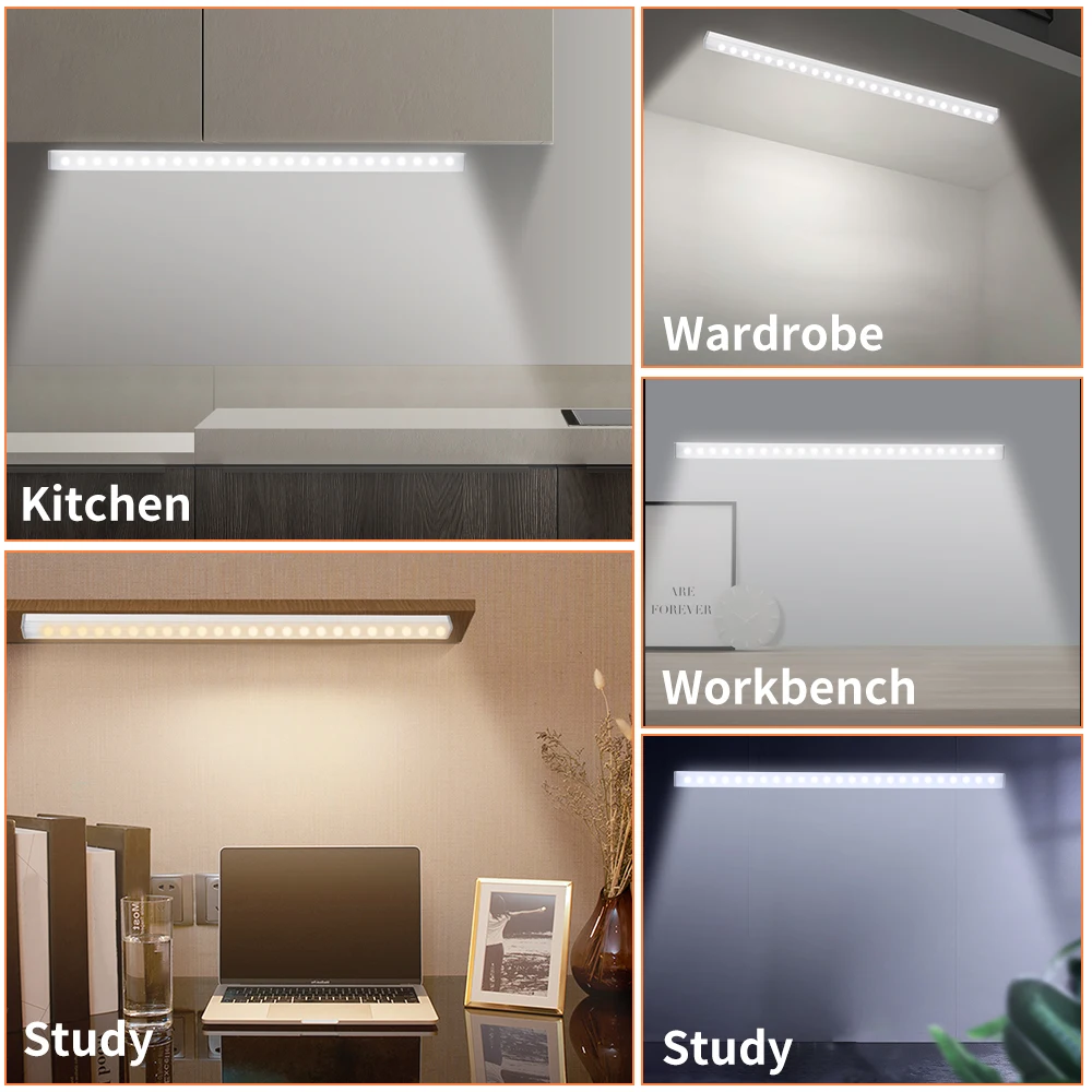 40 светодиодов под шкаф светильник Теплый/белый кровать лампа USB Перезаряжаемый