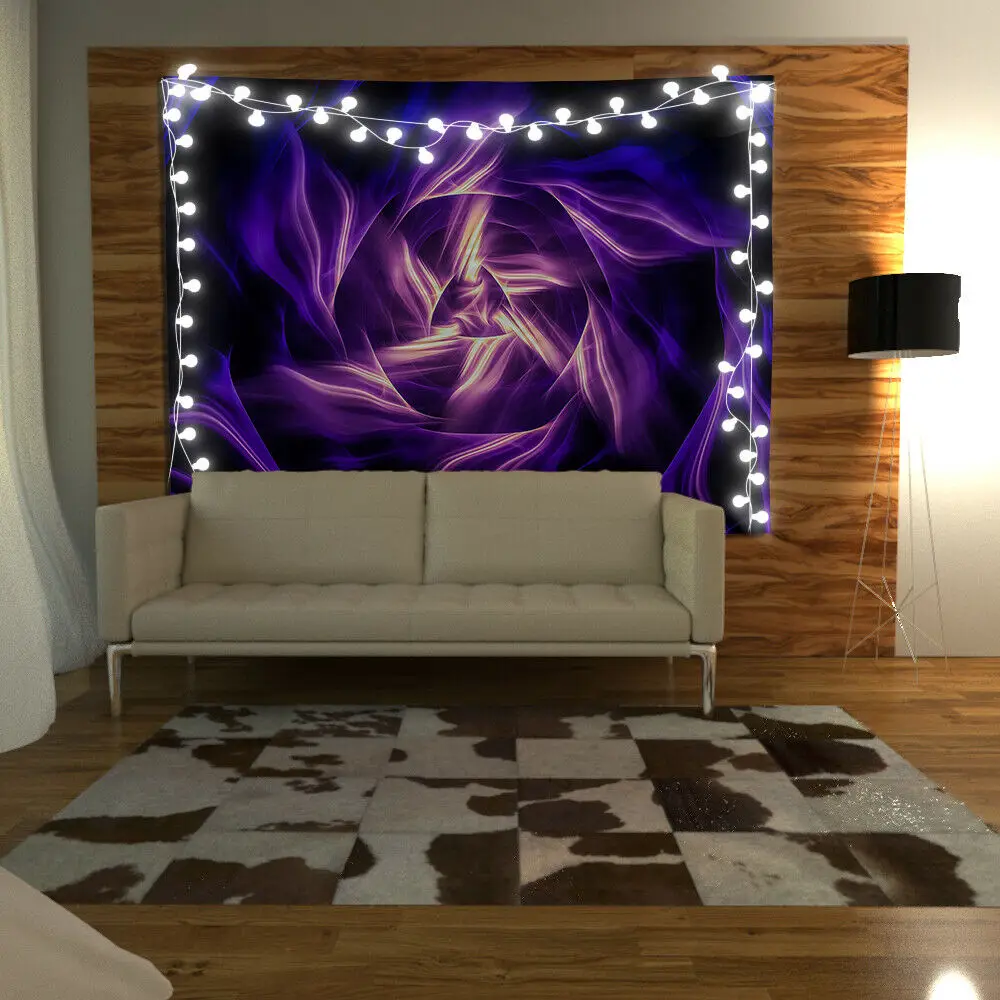 Черный светильник гобелен художественный настенный диван стол покрывало для