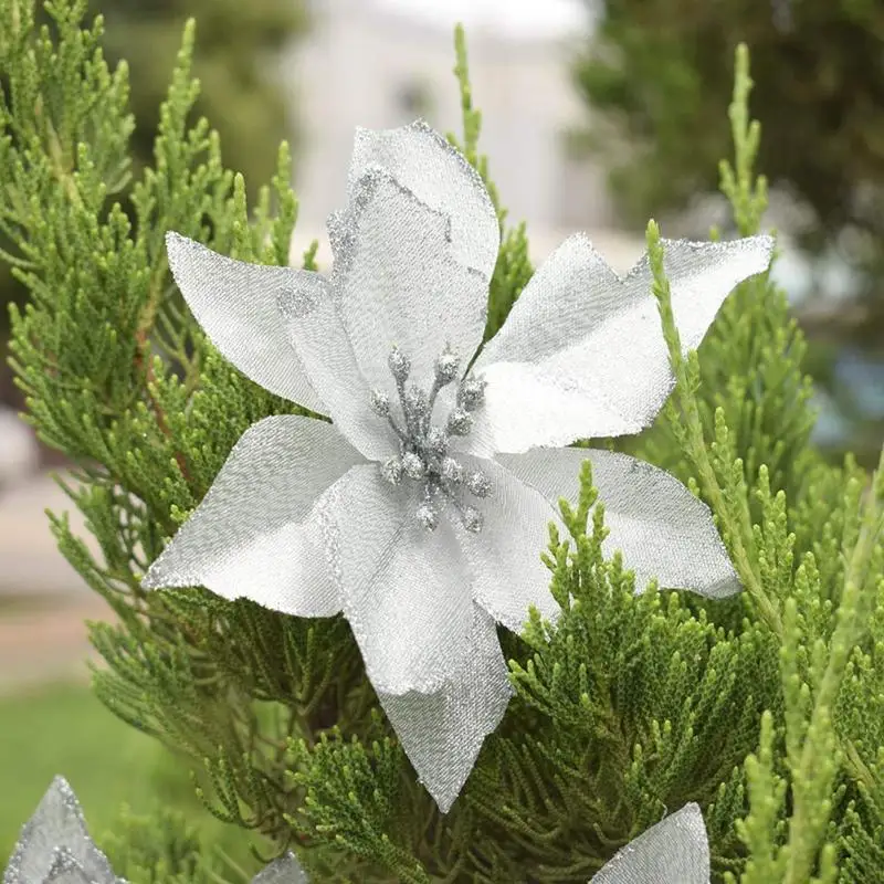 10 шт. имитация цветочной ткани многоцветная Рождественская елка реквизит для