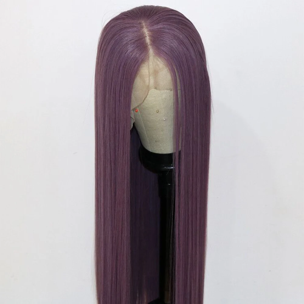 

Blonde Lace Front Wig Straight Glueless Heat Resistant Fiber Depp Part Synthetic Wig For Women