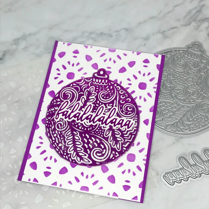 Блестящий Рождественский шар Горячая фольга пластина + высечки для DIY