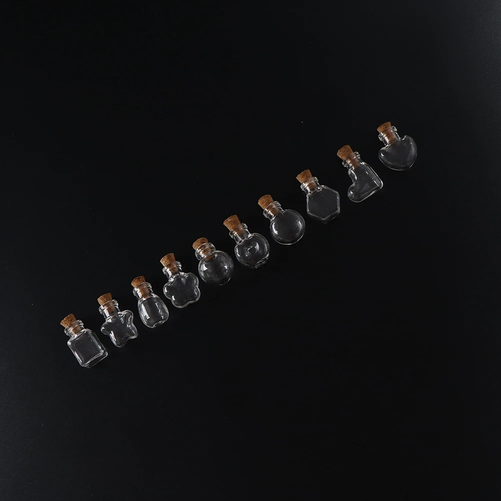 10 формы мини Стекло бутылок брелок Подвески небольшой бутылки желаний с флакон