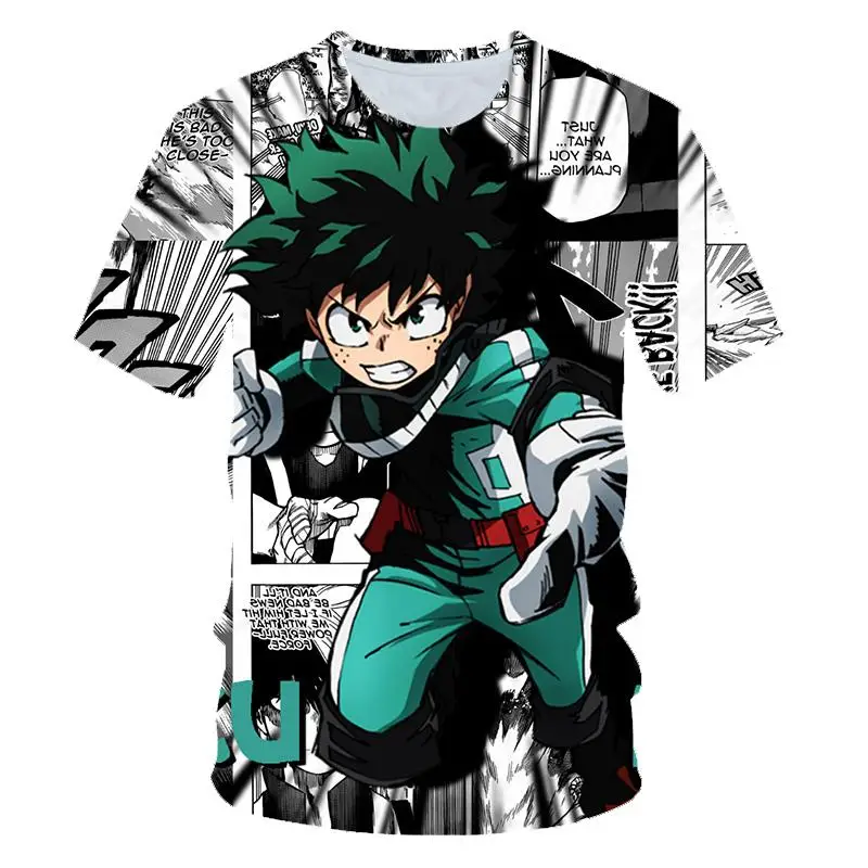 Новые мужские летние футболки с 3D-принтом My Hero academic Midoriya Izuku школьные в школьном