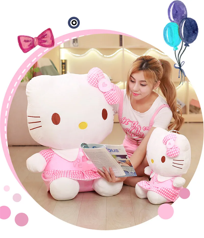 Оригинальные куклы Hellokitty плюшевые игрушки, очаровательные Куклы hello kitty, подарок на день девочек, Рождественский подарок/40 см