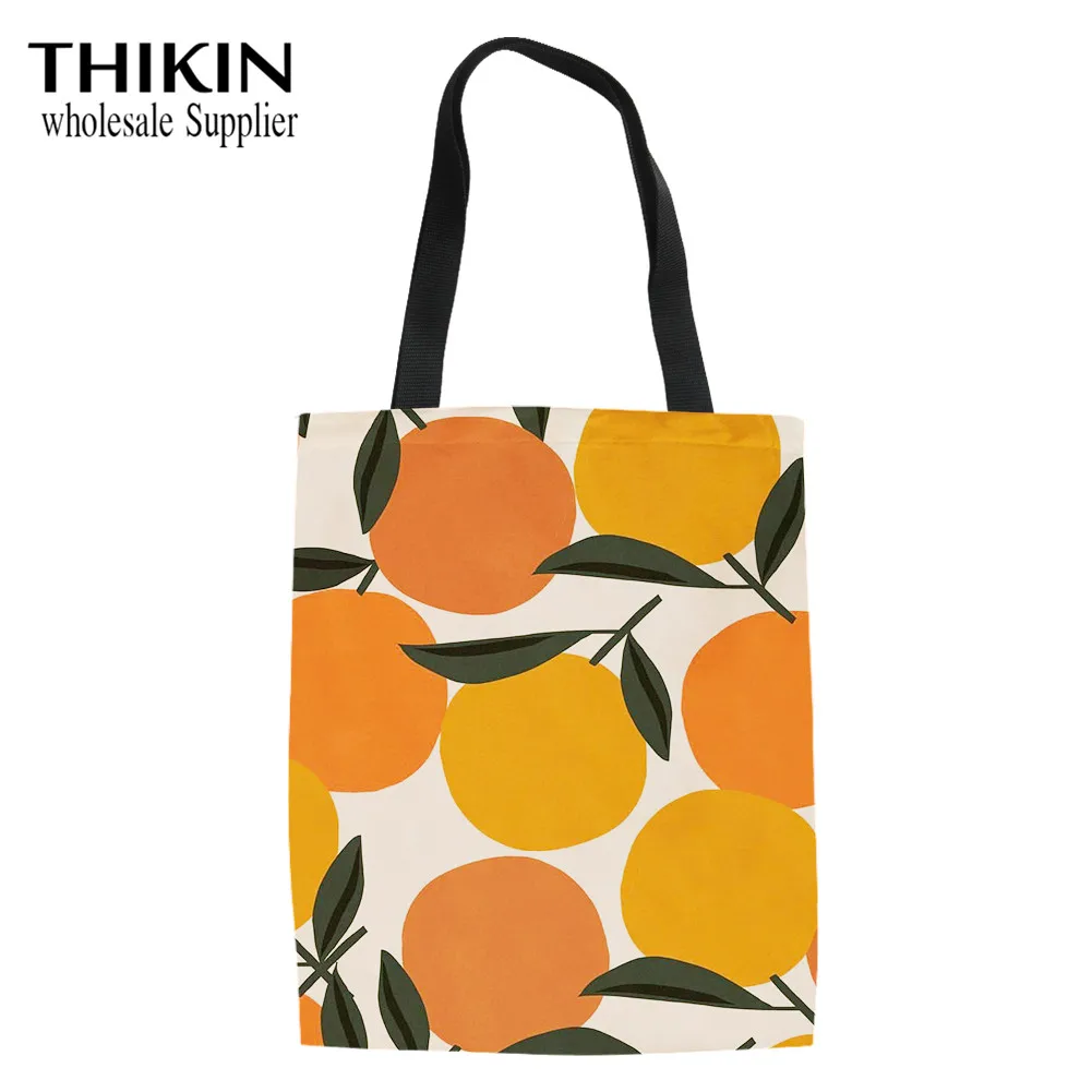 Дизайнерские сумки для покупок THIKIN девочек с изображением фруктов оранжевого