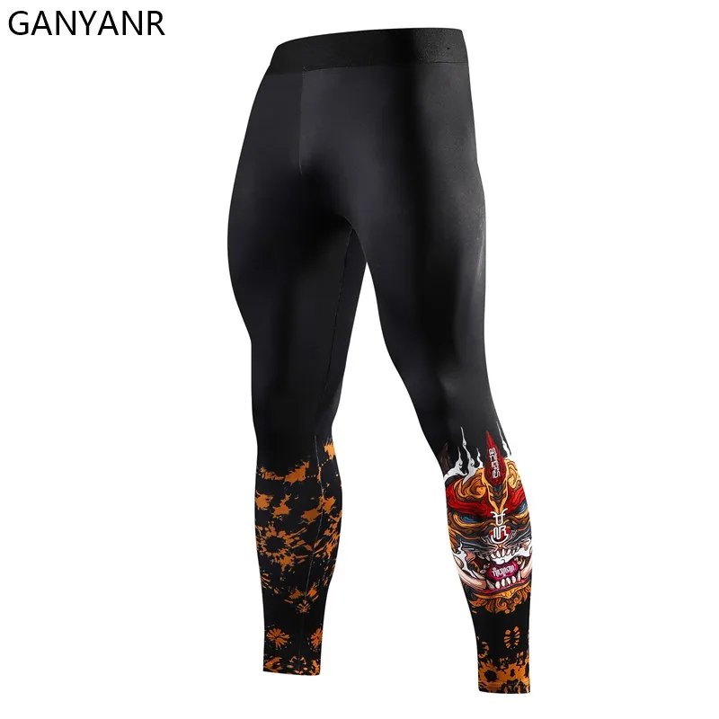 

GANYANR Sportswear Men Compression Pants Yoga Running Tights Gym Legging Fitness Dry Fit Cool Sports Basketball Sexy Track Long