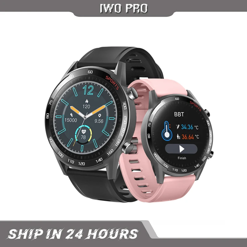 

IWO PRO 2020 T23 smart watch men women IP67 waterproof body temperature fitness tracker heart rate monitor for ios android