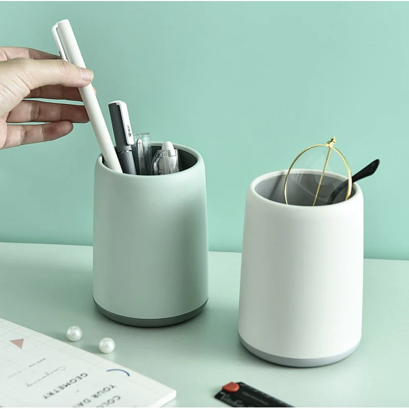 

Simple Round Pen Holder Kids Stationery Home Pencil Organizer File Desk Set Offices School Container