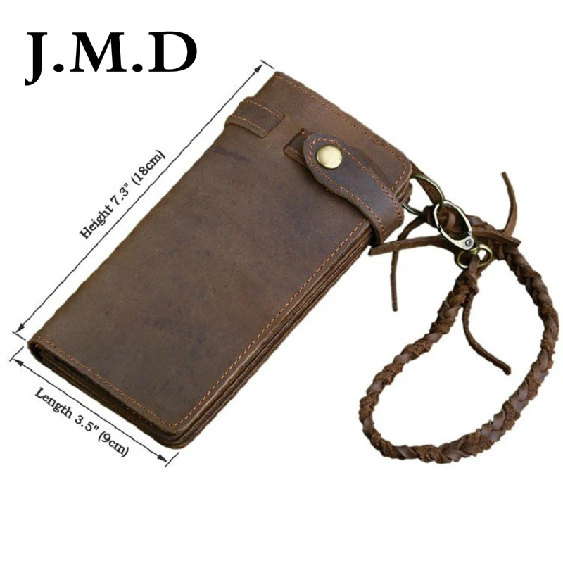 

J.M.D Rushed Top Fasion Vintage Cowboy Rare Genuine Crazy Horse Leather European Style Wallets For Men Card Holder Purse