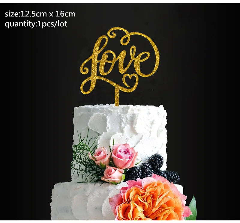 

love style cake topper gold acrylic topper wedding birthday party engagement anniversary cake toppers cake decorating