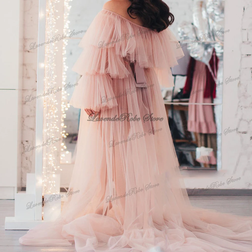 

Maternity Robes Women Tulle Bathrobe Perspective Sheer Photo Shoot Birthday Party Bridal Fluffy Dress Custom Dresses Gowns
