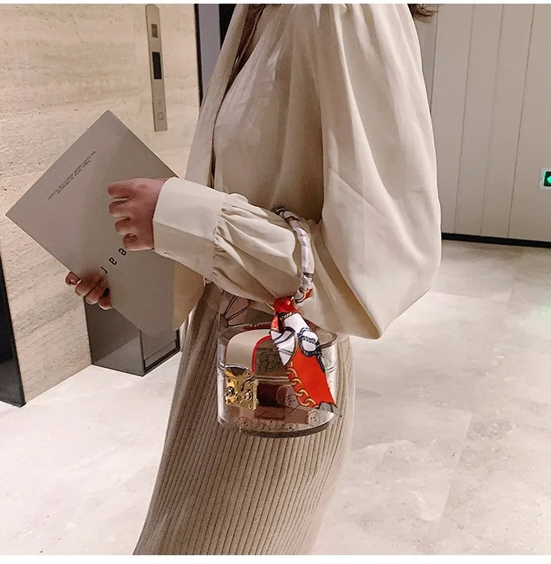 Миниатюрная сумка для женщин модный акриловый клатч с металлическими ручками