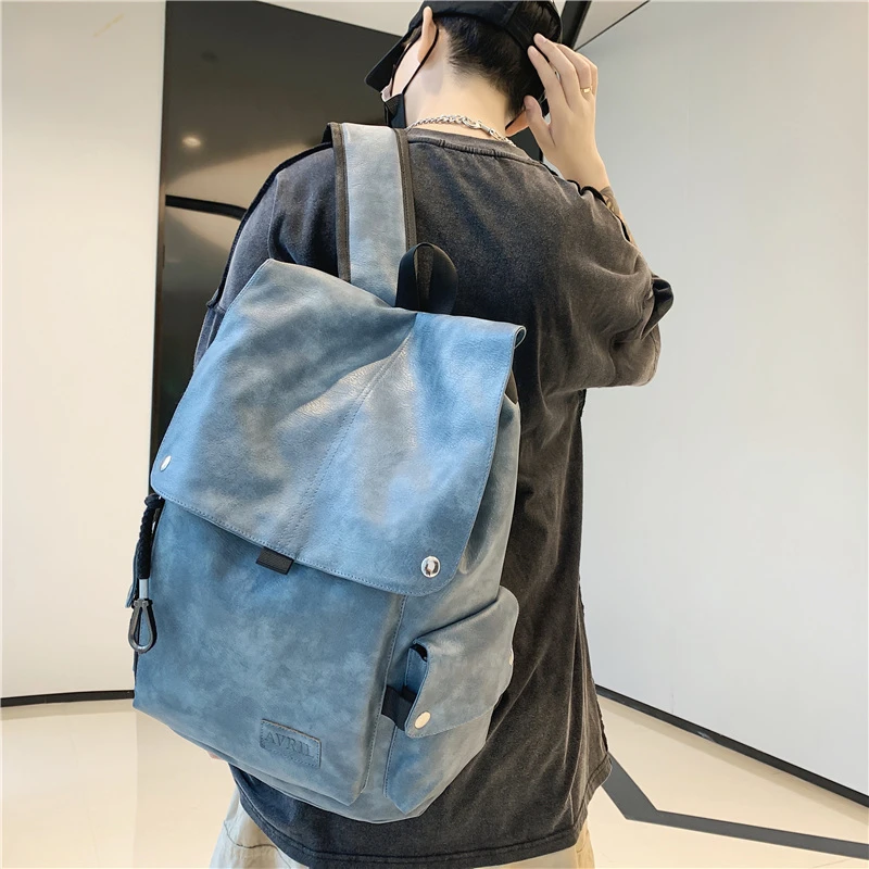 fashion urban man backpack luxury designer soft leather mens backpacks unisex laptop bag large capacity school backpack for boy free global shipping