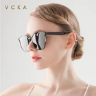 Женские солнцезащитные очки кошачий глаз VCKA, брендовые дизайнерские поляризационные очки с градиентными линзами, с металлическими дужками, UV400, 2021