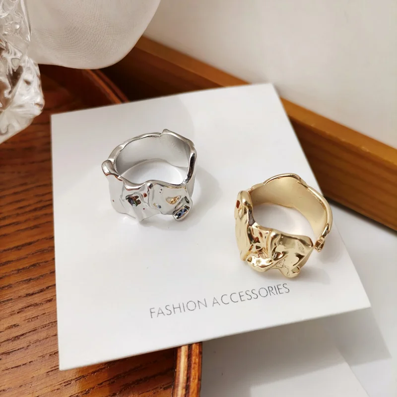 

New Fashion Exaggerated Irregular Metal Ring Personality Hip Hop Punk Ring Couple Ring Wedding Jewelry Gift Wholesale