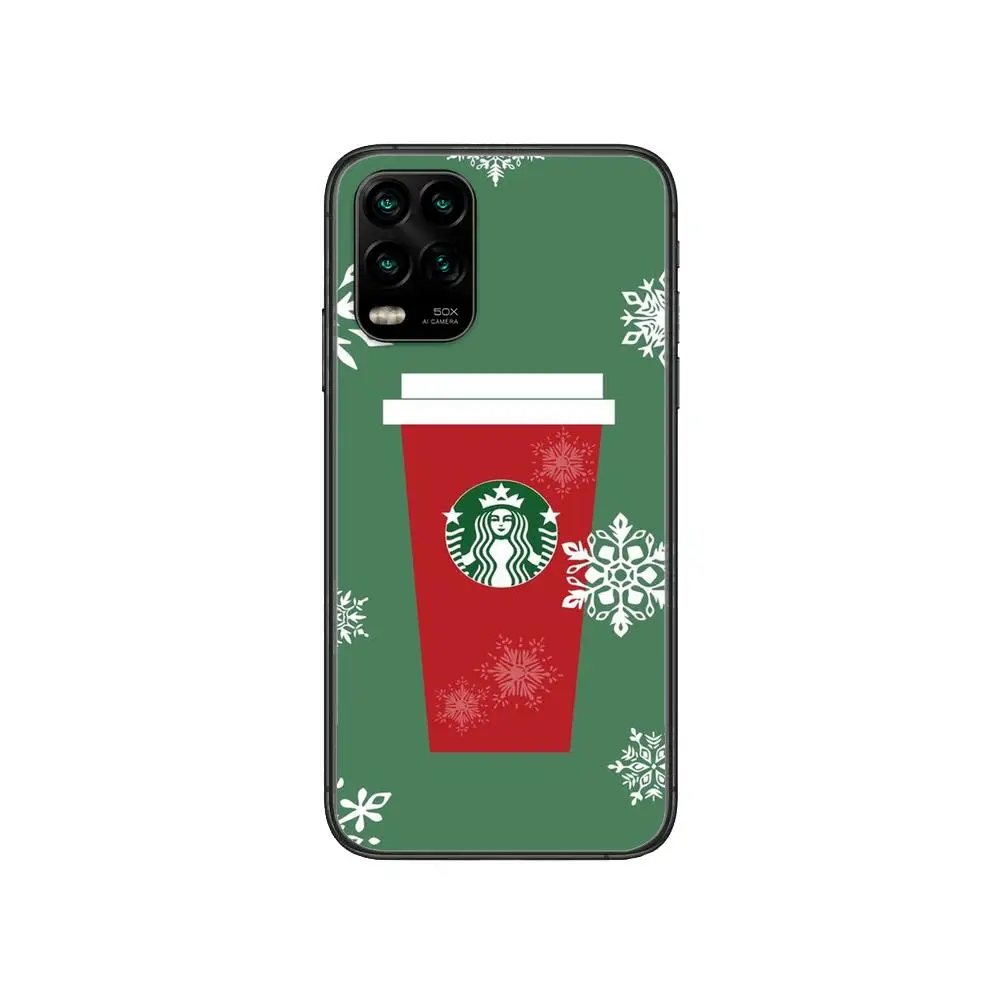 

Star Coffee BUCKS cartoon Phone Case For XiaoMi Redmi Note 10 9S 8 7 6 5 A Pro T Y1 Anime Black Cover Silicone Back Pre