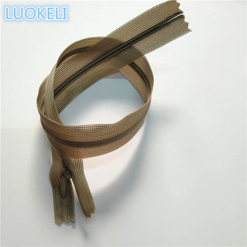 Khaki 30 см(12 дюймов) 10 штук 3# шелк скрытая молния пользовательский процесс шитья многоцветная опционально - Цвет: Khaki