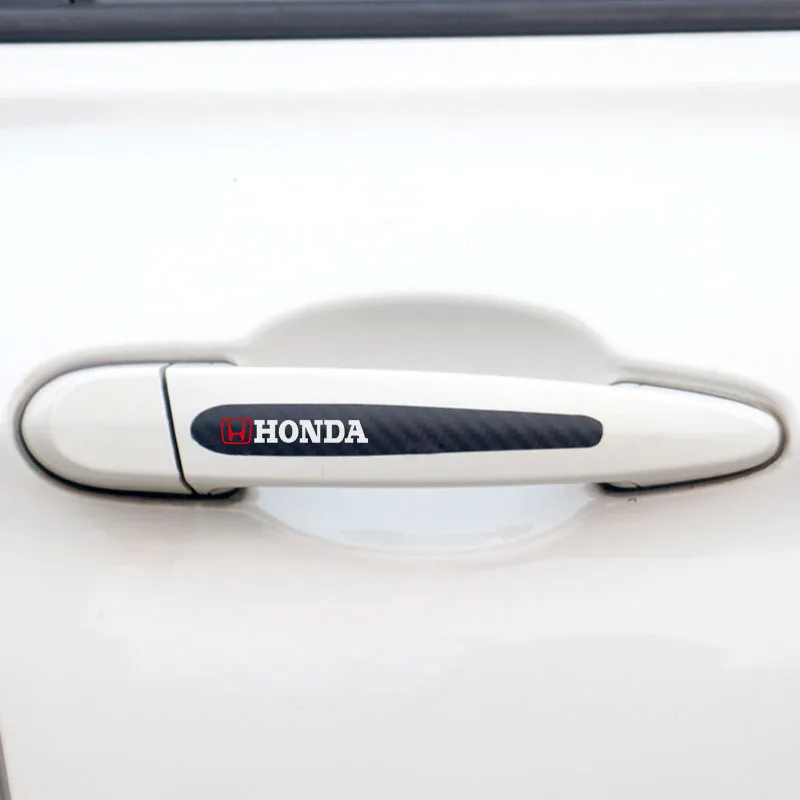 8 шт. наклейки из углеродного волокна на дверную ручку автомобиля Honda Mugen Power Civic