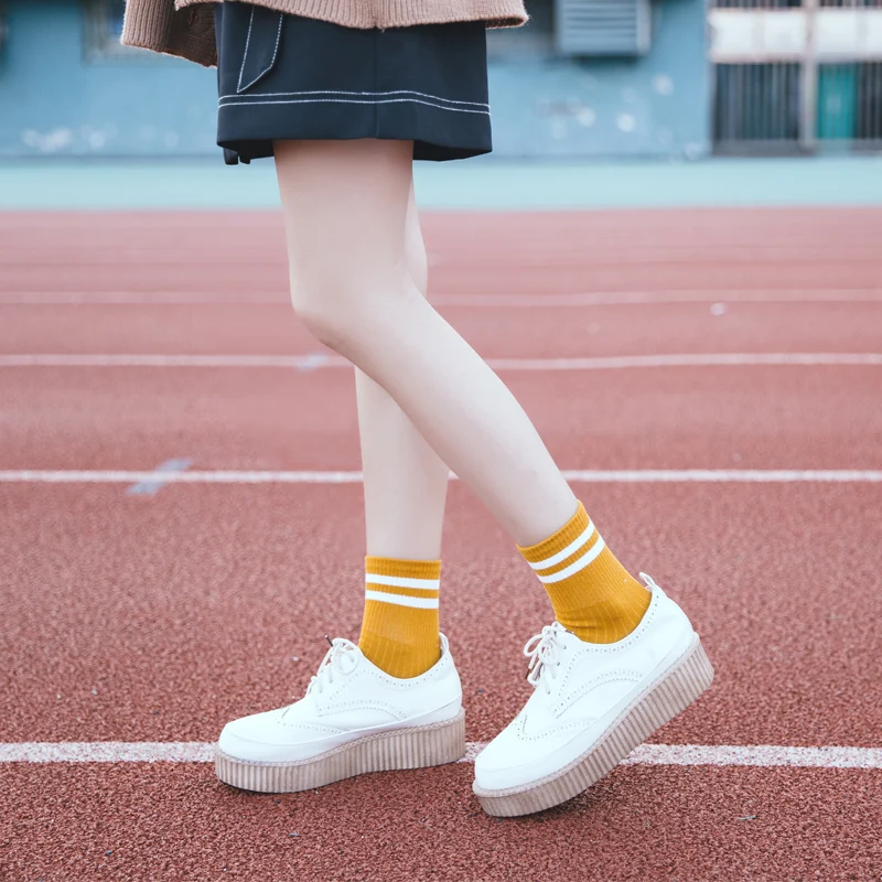 Носки женские хлопковые в стиле Харадзюку удобные летние тонкие до щиколотки