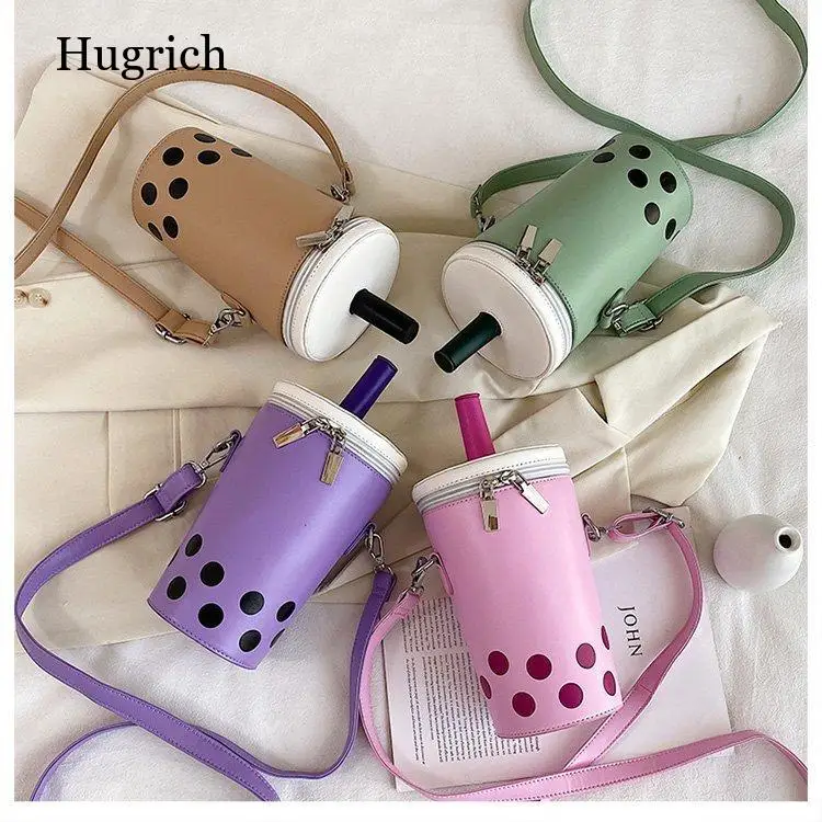 

Funny Cute Drink Cup Design Women Crossbody Bag Milk Tea Drink Shoulder Bag for Women Cartoon Printing Women's Phone Bag