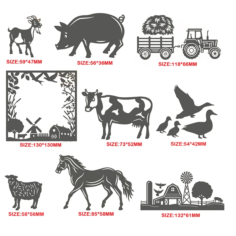 

Металлические штампы для вырезания скота для тракторов для скрапбукинга, трактор, Бумажный шаблон для тиснения, карточная ферма, 2021, ремесл...