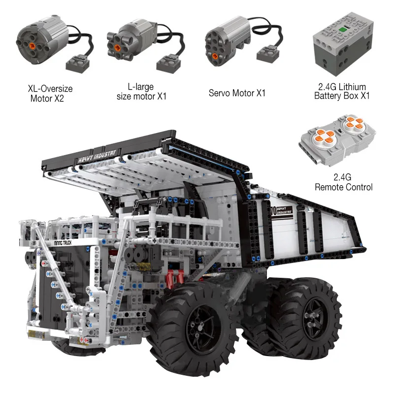 Mould King 13170 2005 шт. 29699 Liebher Terex T284 Горнодобывающий экскаватор самосвал Мотор Модель