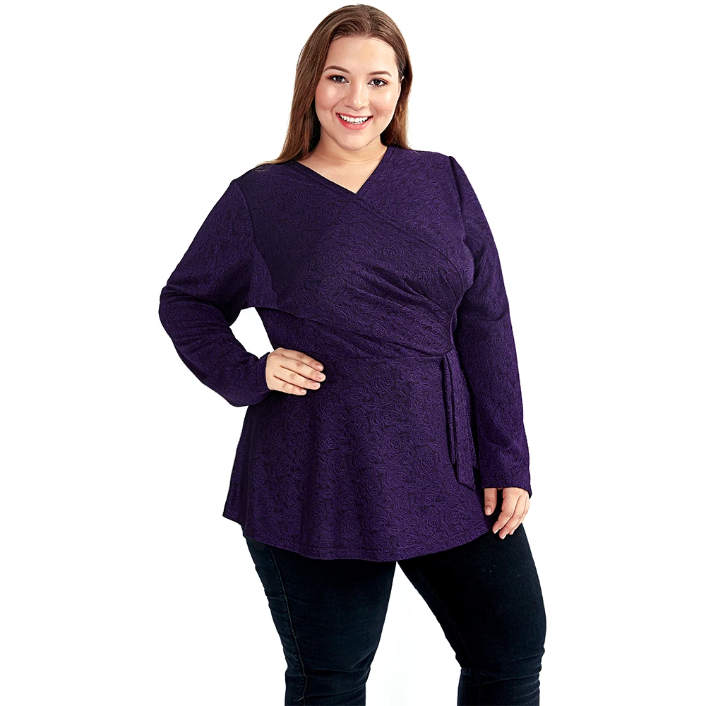 Женские Модные Большие футболки с v образным вырезом невидимая текстура блуза