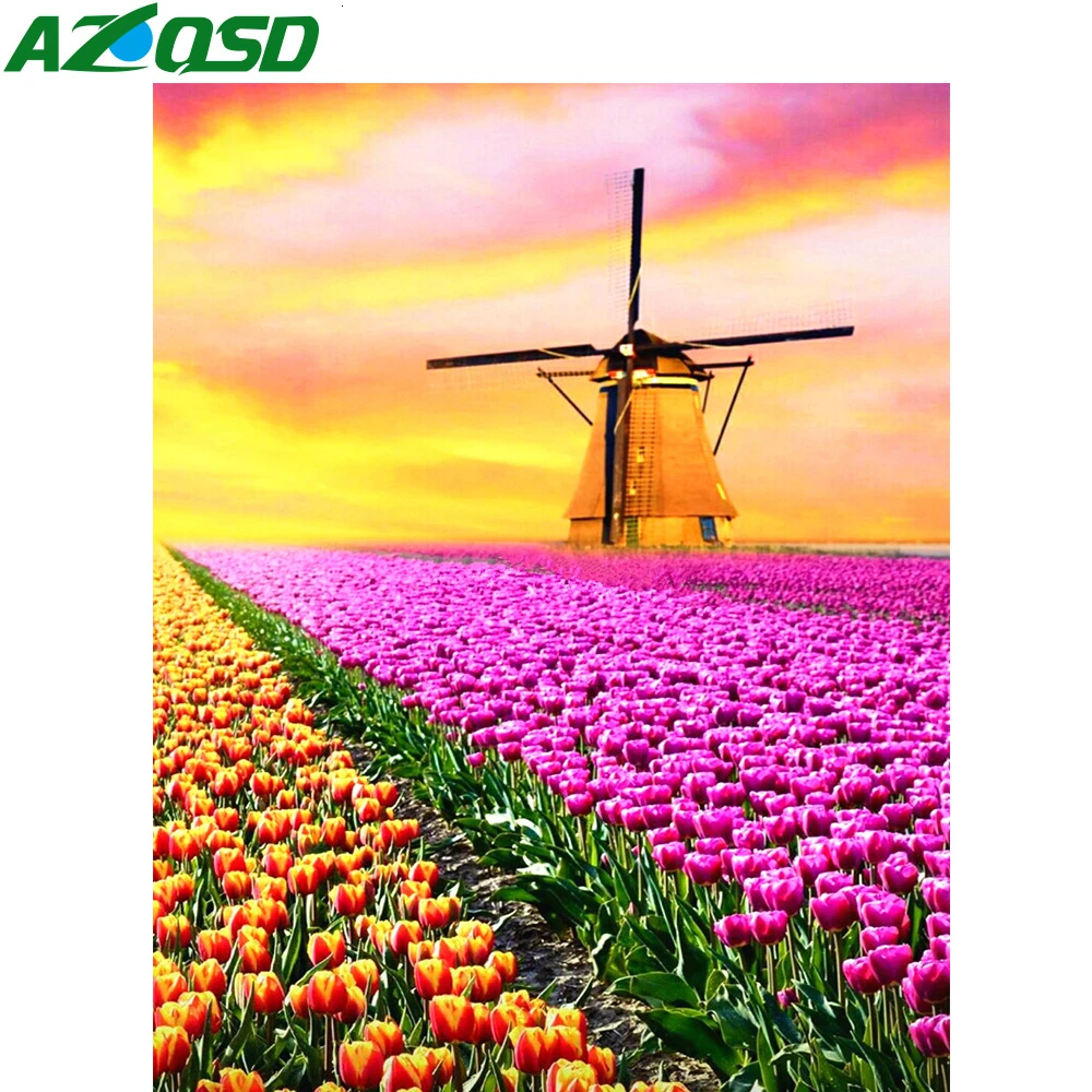 AZQSD алмазная вышивка природа крестиком мозаика пейзаж рукоделие картина