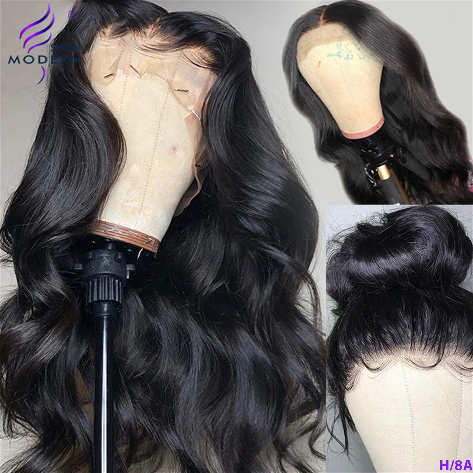 Современные бразильские кружевные парики для тела волос Remy с высокой