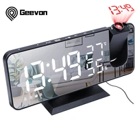 projection alarm clock fm radio led digital table watch usb snooze with temperature and humidity 180%c2%b0 projection desktop clock