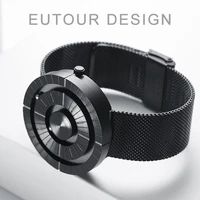 eutour magnetic beads mens personality creation sports watch cool concept borderless fashion design watch stainless steel strap