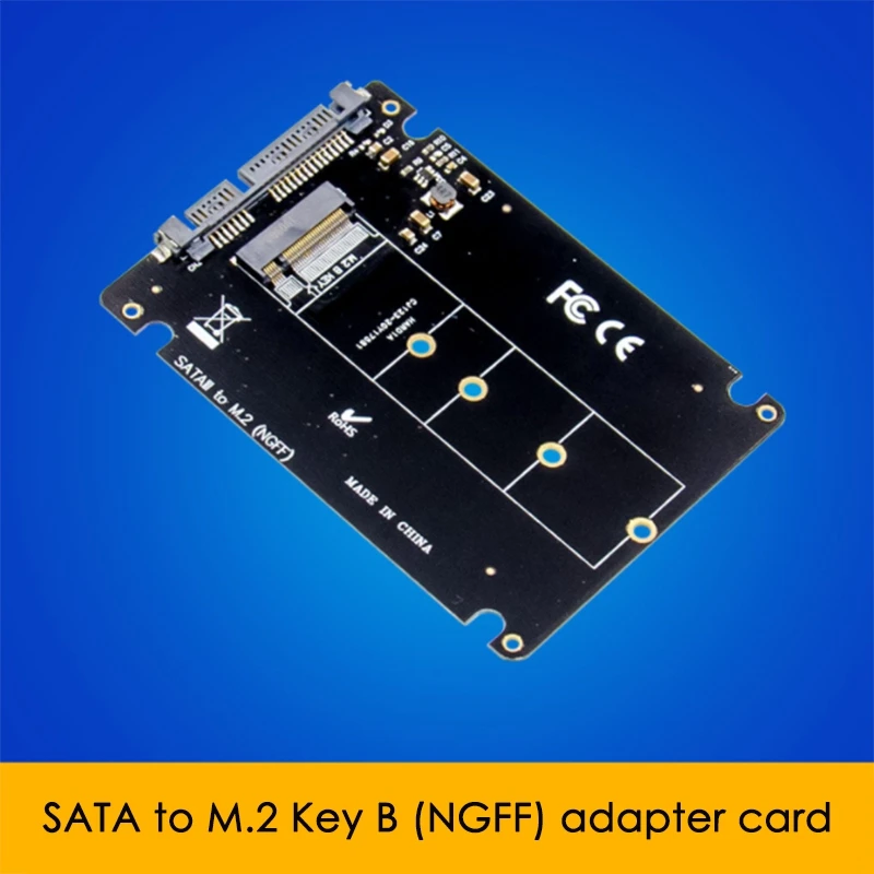 

SATA to M.2 NGFF SSD Adapter Card SATA to M.2 Key B Adapter Expansion Card for PC Laptop