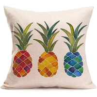 asamour pillow covers summer colorful fresh pineapple tropical fruit cotton linen throw pillow case cushion cover outdoor home