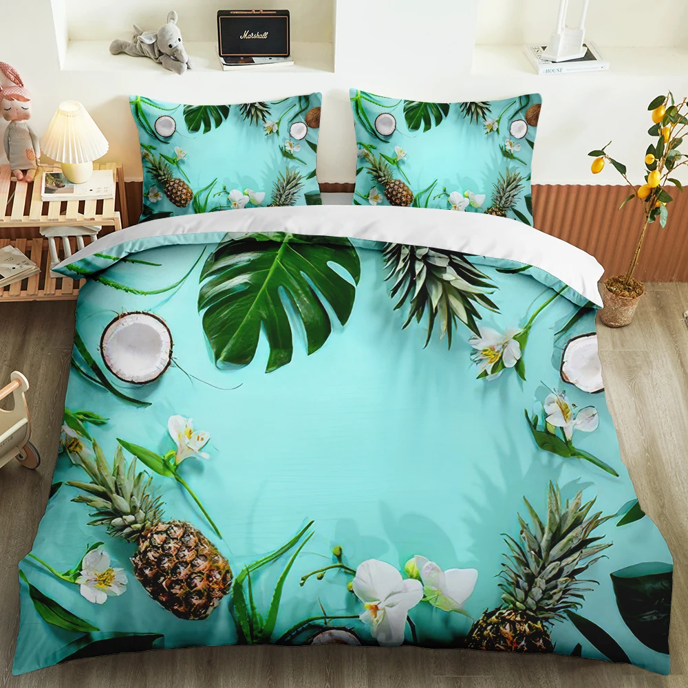 

BailiPromise Tropical Plants Bedding Set bedroom 3D Print Summer Pillowcase Soft Duvet Cover Boys Girls Queen King Twin