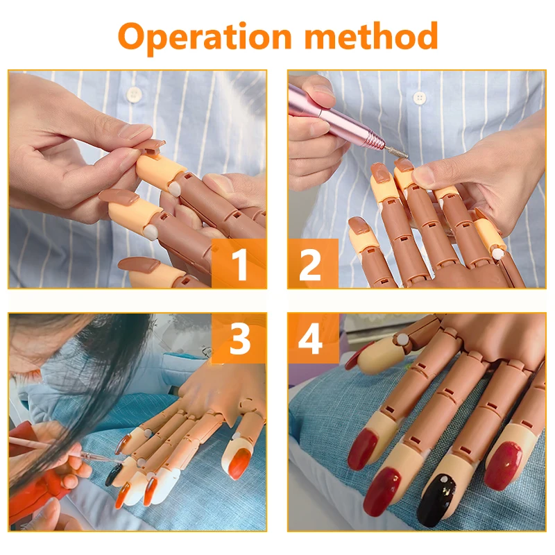 Гибкая многоразовая ручная модель для практики маникюра гибкий палец с