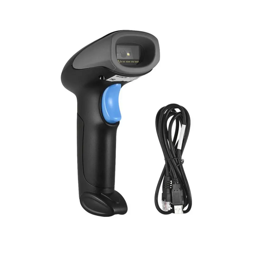 

Handheld Barcode Scanner With USB Precision Scanning Head High Rebound Button Two Prompts Non-slip Foot Pad Wired Barcode Reader