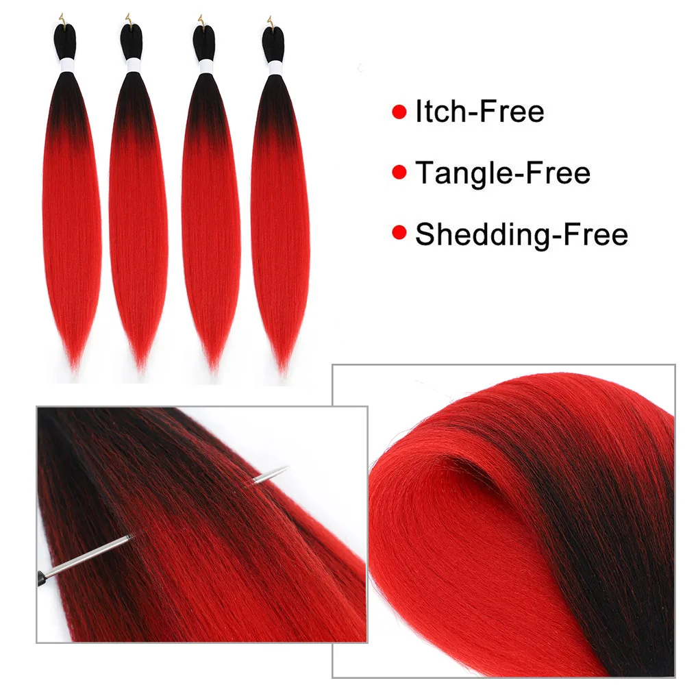 Synthetic Hair for Braid 24 Inch Easy Braiding Extensions Ombre Red Blue Green Jumbo Accessories Wholesale |