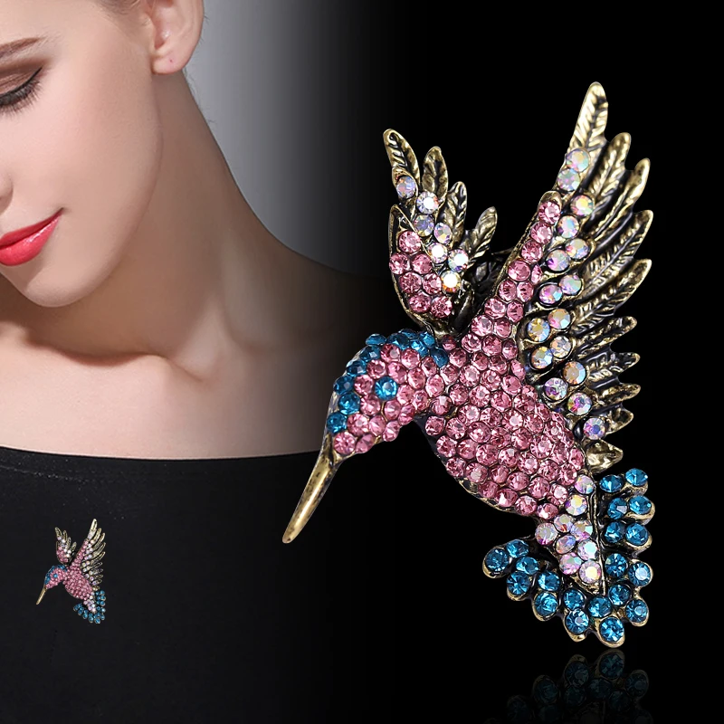 Новая брошь в виде птицы стиле ретро антикварная Золотая булавка для женщин и