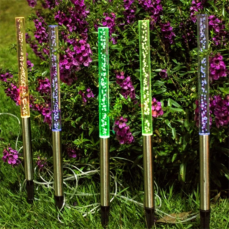 

ZL Solar 1 Drag 5 Acrylic Crystal Rod Lights Colorful Gradient Garden Outdoor Solar Powered Sunlight Street Light Garden Decor
