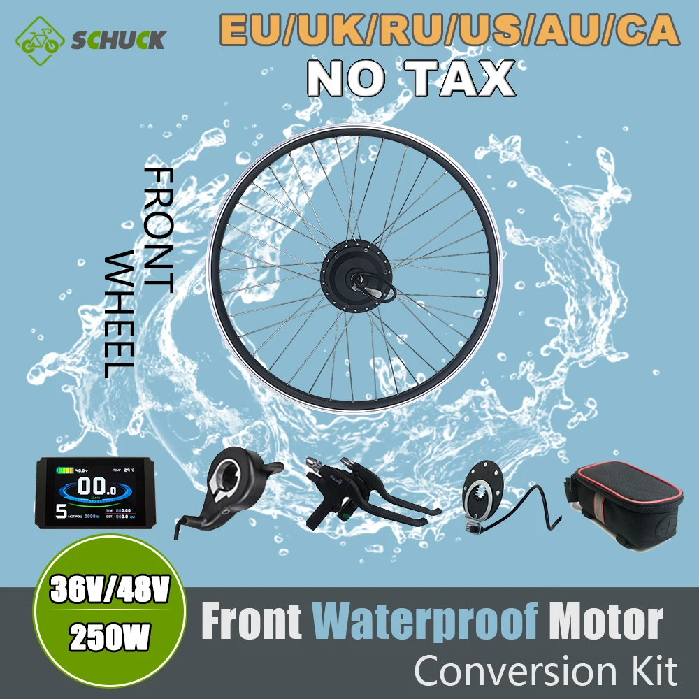 

36V/48V 250W Hub Gear Waterproof Motor Front Wheel Ebike Conversion Kit With KT-LCD/LED Display and other KT WUXING Accessories