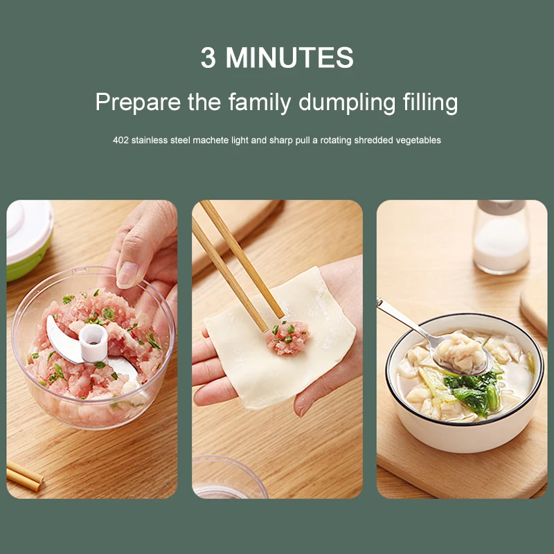 Mini 170ML Powerful Meat Grinder Hand-power Food Chopper Mincer Mixer To Chop Fruit Vegetable Nuts Shredder Tools | Дом и сад