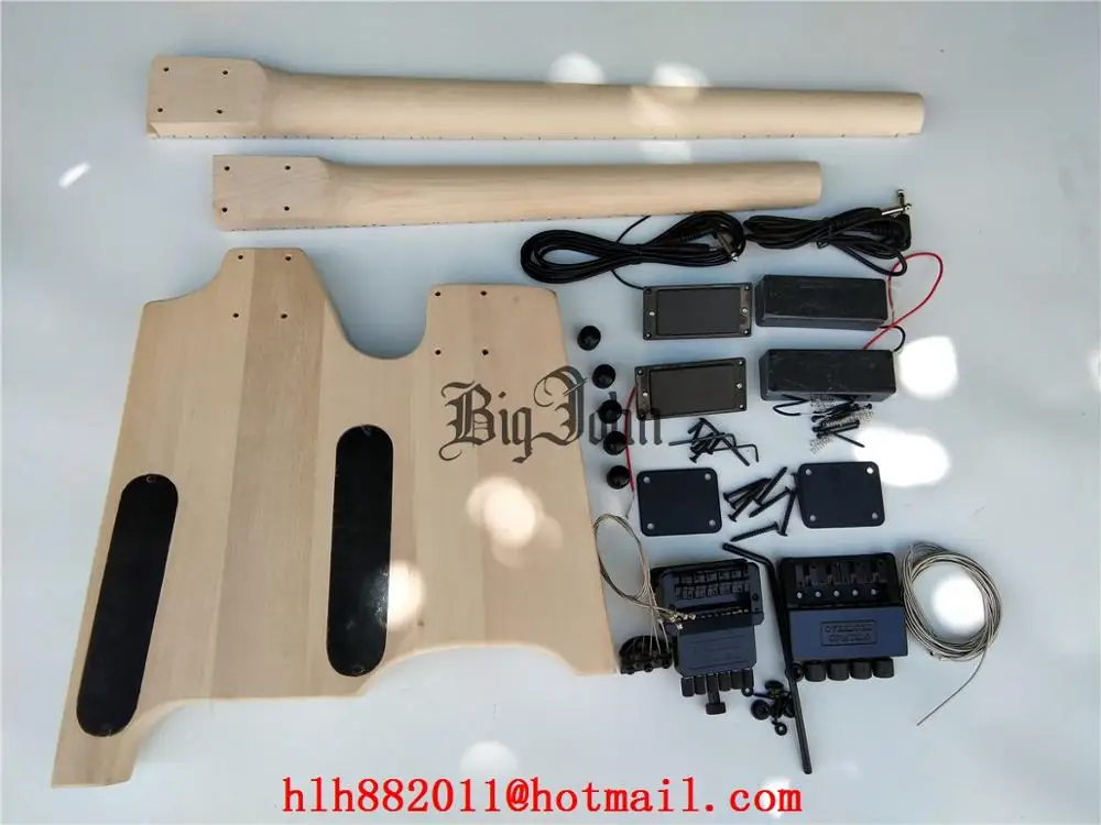 Полуготовая электрическая гитара с двойной шеей 6-струнная и 4-струнная басовая