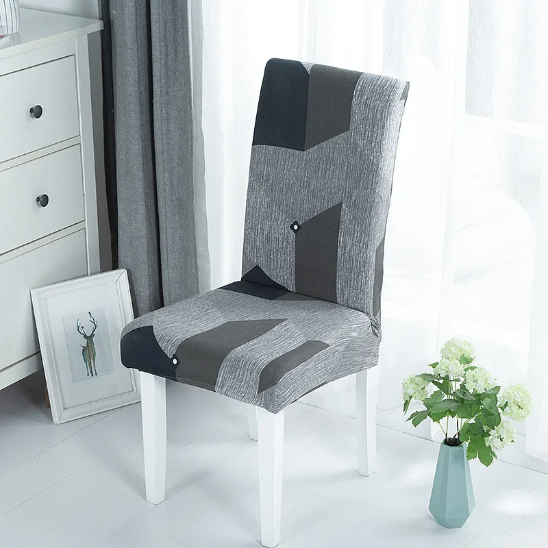 

Geometric Spandex Chair Cover Stretch Elastic Slipcovers Chair Seat Covers For Dining Room Kitchen Wedding Banquet Hotel