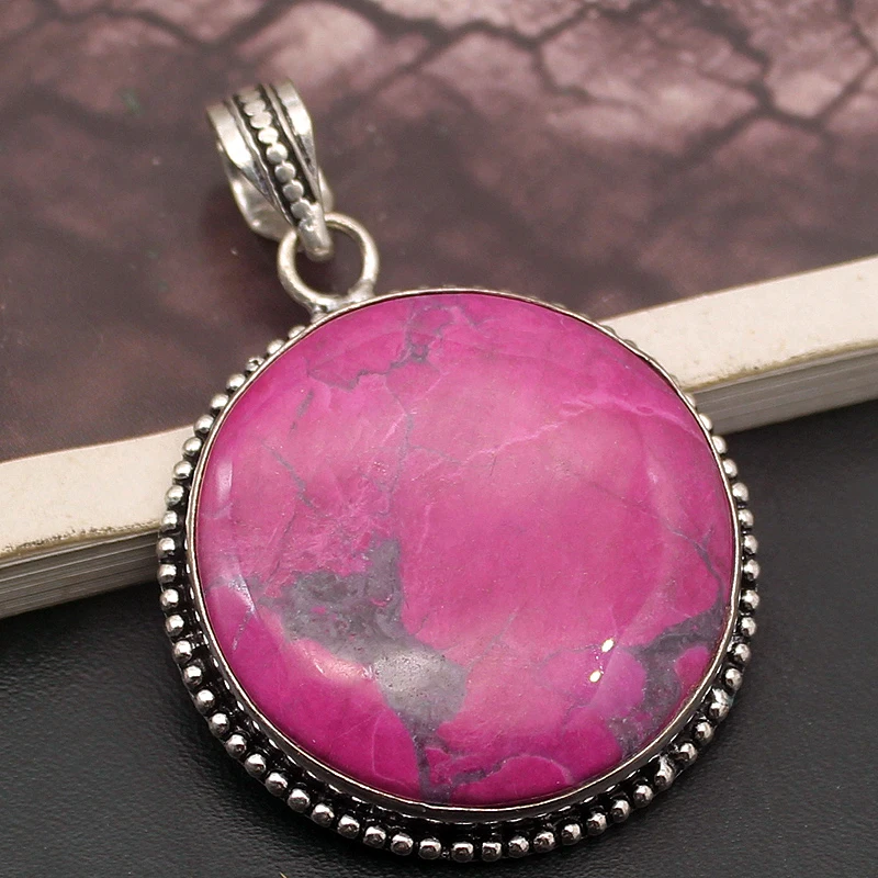 Винтажное колье с круглым кулоном из стерлингового серебра 925 пробы 2 дюйма 1/4 H325 |