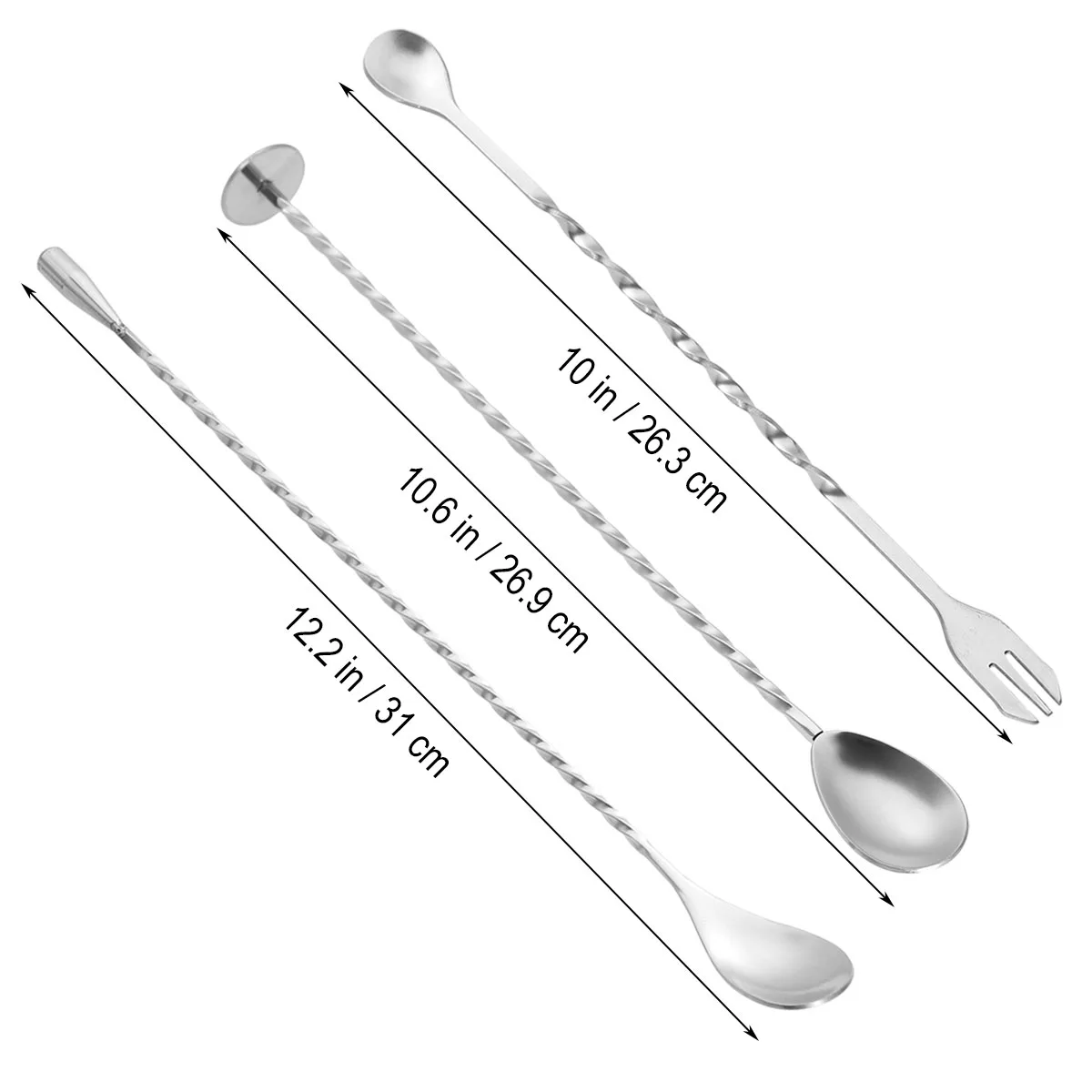 3 шт. Коктейльные шпажки профессиональные из нержавеющей стали крученый Swizzle Stick