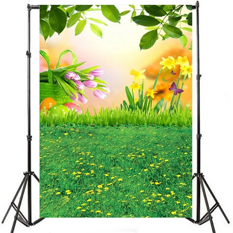 K4353 фон вечерние трава цветок тюльпана для фотосъемки с изображением