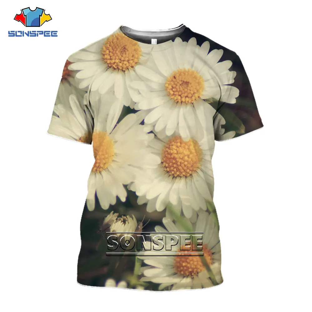 

SONSPEE T Shirt New Men Women Beach T-shirt 3D Print Little Daisy Cute Street Fashion Sports Fitness Harajuku Casual Tshirt