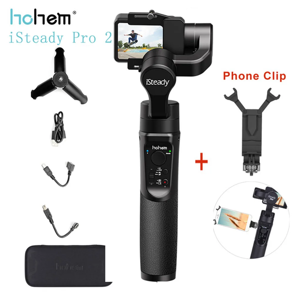 ISteady PRO 2 Kits 2 Hohem iSteady Pro/Pro2 шарнирный стабилизатор для камеры GoPro 3-Axis Ручной Стабилизатор для экшн-Камеры GoPro Hero 7/6/5/4/3 для sony RX0 для спортивной экшн-камеры SJCAM YI Action Камера - Цвет: ISteady PRO 2 Kits 2