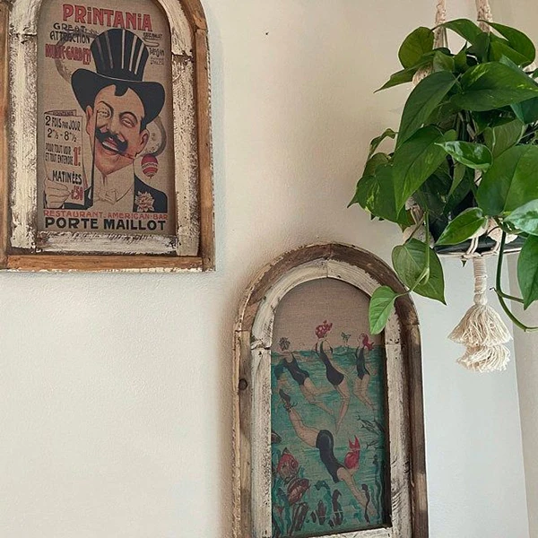 

Swimming Wall Art Bathroom Decor Wooden Canvas Hanging Paintings with Hook in the Back Wall Art PR Sale