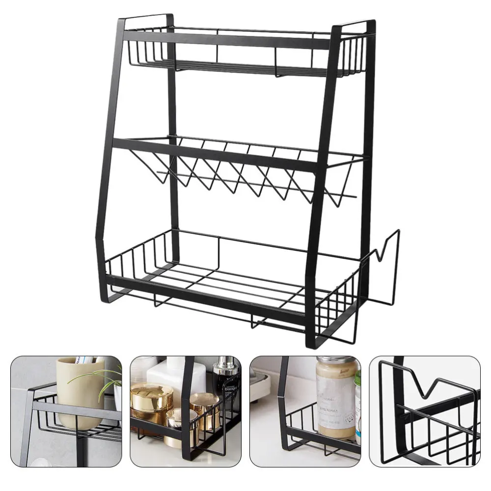

1Pc Spice Rack Three-Layer Seasoning Rack Kitchenware Holder Table Organizer